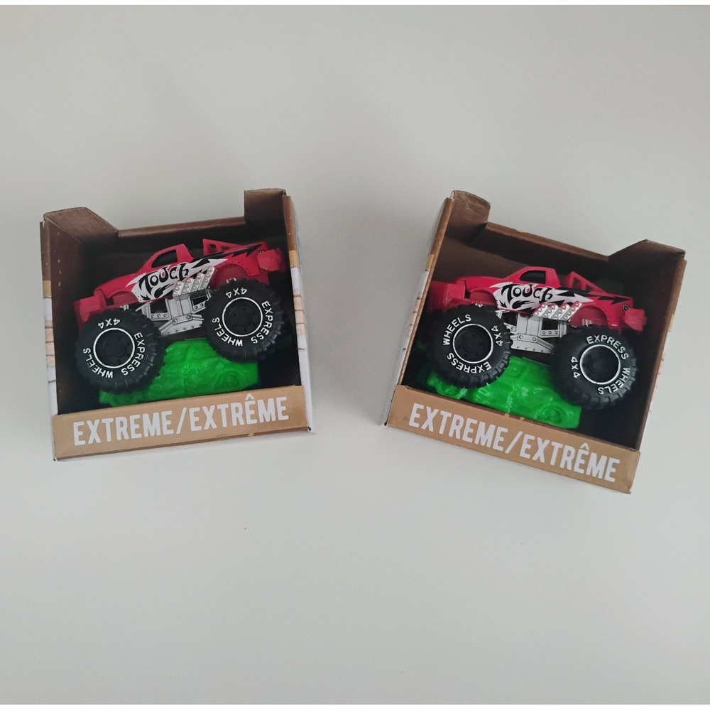 Lot of 2 Turbo Wheels Monster Truck Camion Die-cast Model Red